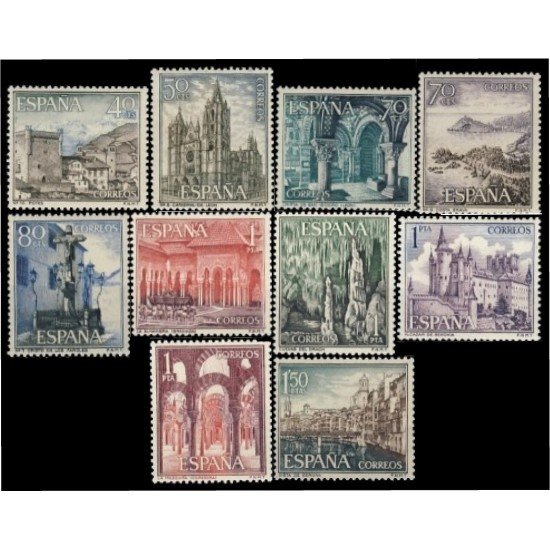 España Spain 1541/50 1964 Serie turísica Paisajes y Monumentos MNH España Spain 1541/50 1964 Serie turísica Paisajes y Monumentos MNH