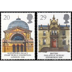 Gran Bretaña 1455/56 1990 Edificios de correos MNH Gran Bretaña 1455/56 1990 Edificios de correos MNH