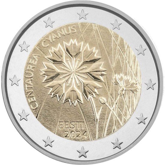 Estonia 2024 2 € euros conmemorativos El Aciano Flor de Estonia Estonia 2024 2 € euros conmemorativos El Aciano Flor de Estonia