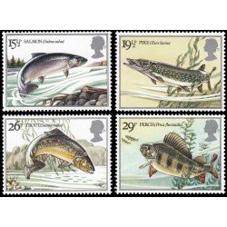 Gran Bretaña 1067/70 1983 Peces de río MNH Gran Bretaña 1067/70 1983 Peces de río MNH