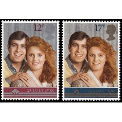 Gran Bretaña 1236/37 1986 Boda del príncipe Andrés con Sara Ferguson MNH Gran Bretaña 1236/37 1986 Boda del príncipe Andrés con Sara Ferguson MNH