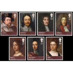 Gran Bretaña 3350/56 2010 Reyes y Reinas británicos La era de los Estuardo MNH Gran Bretaña 3350/56 2010 Reyes y Reinas británicos La era de los Estuardo MNH