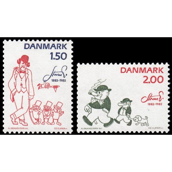 inamarca Denmark 767/68 1982 Centenario del artista Robert Storm Petersen MNH inamarca Denmark 767/68 1982 Centenario del artista Robert Storm Petersen MNH