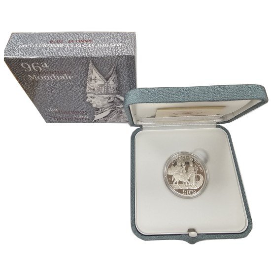 Vaticano 2010 Cartera Oficial Estuche Moneda 5€ euros proof  Día del Refugiado