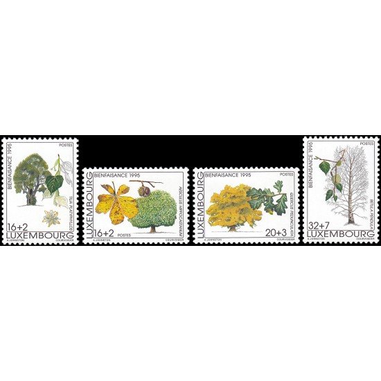 Luxemburgo 1330/33 1995 Beneficencia Los áboles de nuestras regiones MNH Luxemburgo 1330/33 1995 Beneficencia Los áboles de nuestras regiones MNH