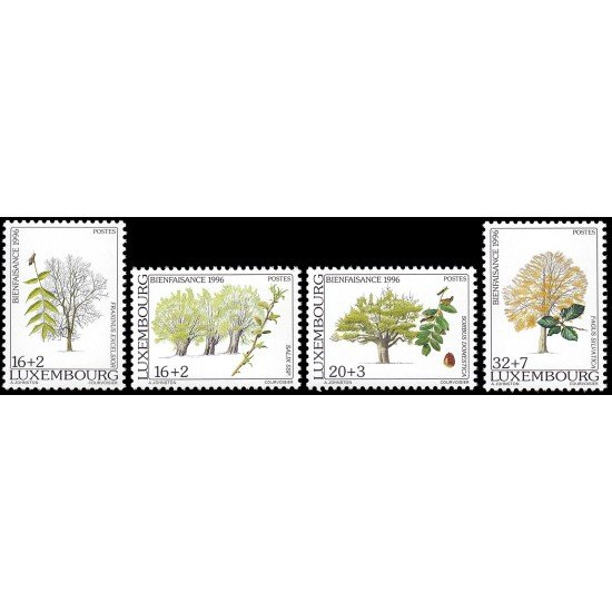 Luxemburgo 1354/57 1996 Beneficencia Los áboles de nuestras regiones MNH Luxemburgo 1354/57 1996 Beneficencia Los áboles de nuestras regiones MNH