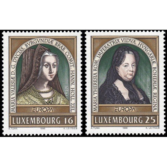 Luxemburgo 1340/41 1996 Europa Mujeres célebres MNH Luxemburgo 1340/41 1996 Europa Mujeres célebres MNH