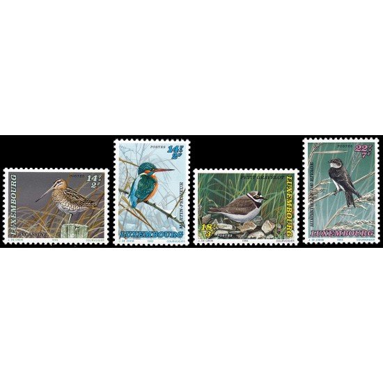Luxemburgo 1280/83 1993 Fondo Nacional de Bienestar, Aves 2ª serie MNH Luxemburgo 1280/83 1993 Fondo Nacional de Bienestar, Aves 2ª serie MNH