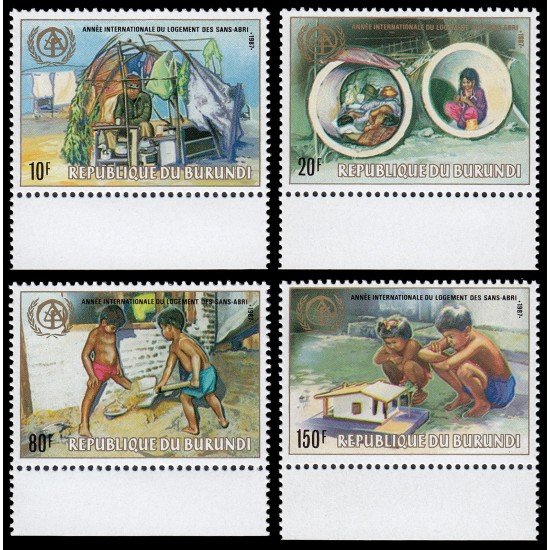 Burundi 934/37 1988 Año del albergue de Burundi MNH Burundi 934/37 1988 Año del albergue de Burundi MNH