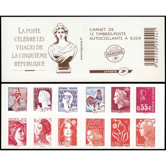 France Francia Carnet 1518-C Diferentes Marianne 12 sellos nº 4287/98 Autoadhesivos France Francia Carnet 1518-C Diferentes Marianne 12 sellos nº 4287/98 Autoadhesivos