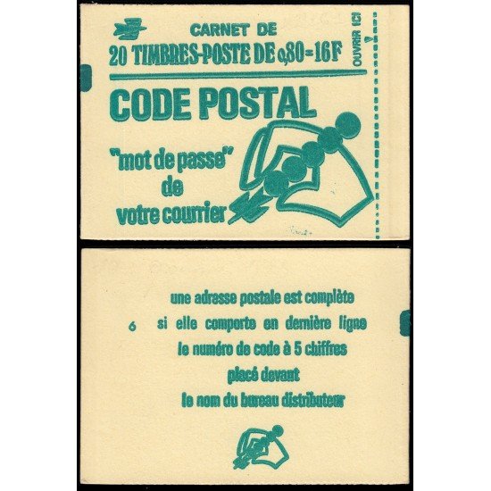 France Francia Carnets 1970-C1 Tipo Sabine de Gandon verde 20 sellos MNH France Francia Carnets 1970-C1 Tipo Sabine de Gandon verde 20 sellos MNH