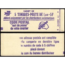 France Francia Carnets 1972-C1 Tipo Sabine de Gandon rojo 5 sellos MNH France Francia Carnets 1972-C1 Tipo Sabine de Gandon rojo 5 sellos MNH