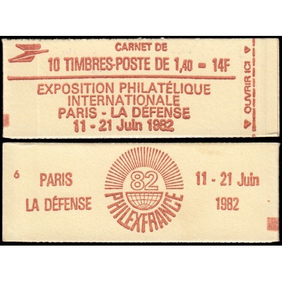 France Francia Carnets 2102-C5 Tipo Sabine 10 sellos nº 2102 rojo MNH France Francia Carnets 2102-C5 Tipo Sabine 10 sellos nº 2102 rojo MNH