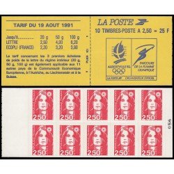France Francia Carnets 2720-C1 Tipo Marianne de Briat rojo 10 sellos MNH France Francia Carnets 2720-C1 Tipo Marianne de Briat rojo 10 sellos MNH