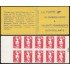 France Francia Carnets 2874-C2 Tipo Marianne de Briat rojo 10 sellos Autoadhesivos