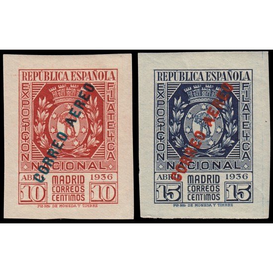 España Spain 729/30 1936 Exposición Filatélica de Madrid MNH España Spain 729/30 1936 Exposición Filatélica de Madrid MNH