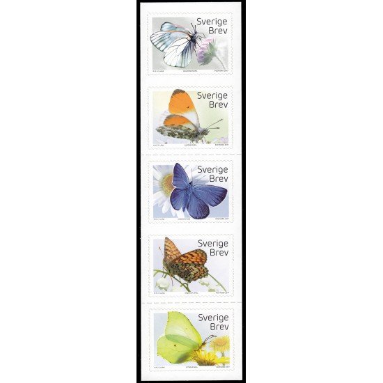 Suecia Sweden 3138/42 2017 Fauna Insectos Mariposas Autoadhesivos