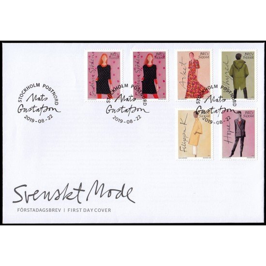 Suecia Sweden SPD FDC 3265/70 2019 Moda Diseño sueco Sobre primer día Suecia Sweden SPD FDC 3265/70 2019 Moda Diseño sueco Sobre primer día