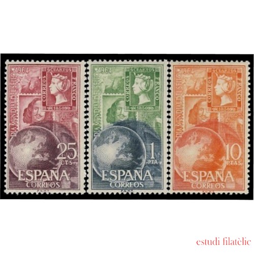 España Spain 1595/97 1964 Día mundial del sello MNH