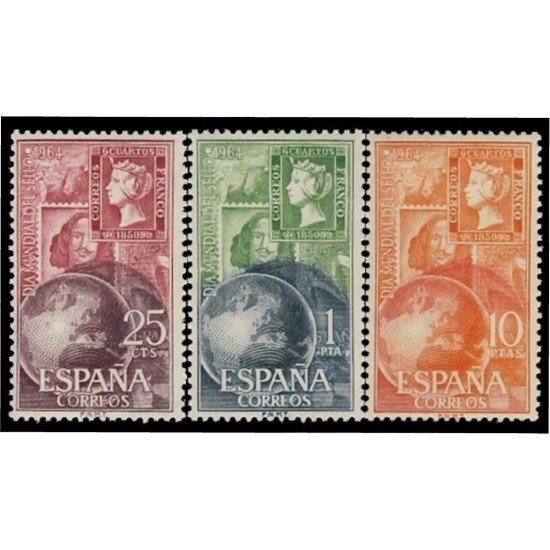España Spain 1595/97 1964 Día mundial del sello MNH España Spain 1595/97 1964 Día mundial del sello MNH