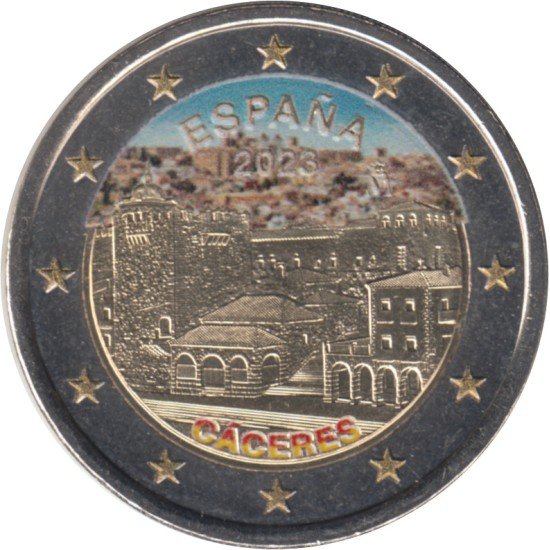 España 2023 2€ euros conm.Color2 Patrimonio Mundial Ciudad Vieja Cáceres España 2023 2€ euros conm.Color2 Patrimonio Mundial Ciudad Vieja Cáceres