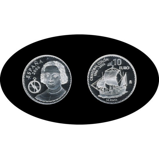 España Spain 2006 10€ Colon Columbus La Pinta Plata Ag