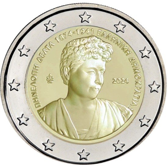Grecia 2024 2 € euros conmemorativos Penélope Delta