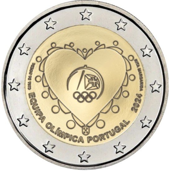 Portugal 2024 2 € euros conmemorativos Equipo Olímpico Portugal 2024 2 € euros conmemorativos Equipo Olímpico