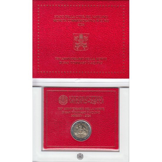 Vaticano 2024 Cartera Oficial Moneda 2 € euros Conmemorativos Sto. Tomás Aquino Vaticano 2024 Cartera Oficial Moneda 2 € euros Conmemorativos Sto. Tomás Aquino