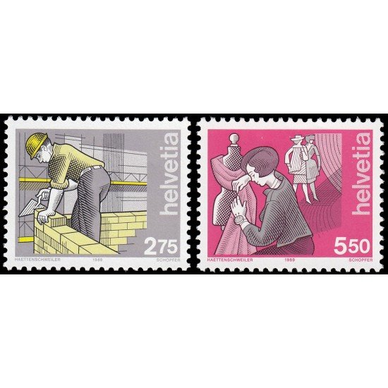 Suiza Switzerland 1325/26 1989 El ser humano y sus oficios I MNH Suiza Switzerland 1325/26 1989 El ser humano y sus oficios I MNH