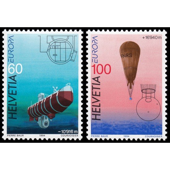 Suiza Switzerland 1453/54 1994 Europa y los descubrimientos MNH Suiza Switzerland 1453/54 1994 Europa y los descubrimientos MNH