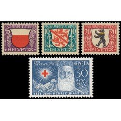 Suiza Switzerland 231/34 1928 Pro juventud Escudos de Villas MNH Suiza Switzerland 231/34 1928 Pro juventud Escudos de Villas MNH