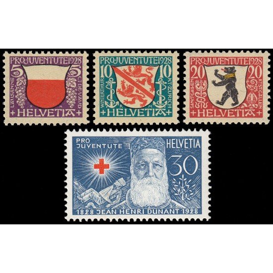 Suiza Switzerland 231/34 1928 Pro juventud Escudos de Villas MNH Suiza Switzerland 231/34 1928 Pro juventud Escudos de Villas MNH