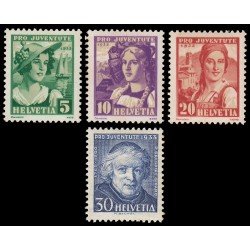 Suiza Switzerland 267/70 1933 Pro Juventud Grégoire Girard MNH Suiza Switzerland 267/70 1933 Pro Juventud Grégoire Girard MNH
