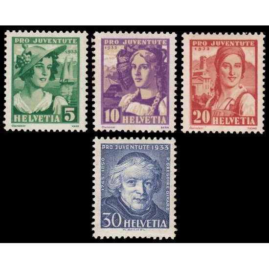 Suiza Switzerland 267/70 1933 Pro Juventud Grégoire Girard MNH Suiza Switzerland 267/70 1933 Pro Juventud Grégoire Girard MNH