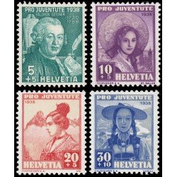 Suiza Switzerland 316/19 1938 Pro juventud Salomón Gessner MNH Suiza Switzerland 316/19 1938 Pro juventud Salomón Gessner MNH