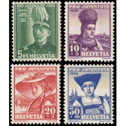 Suiza Switzerland 344/47 1939 Pro juventud General Hans Herzog MH Suiza Switzerland 344/47 1939 Pro juventud General Hans Herzog MH