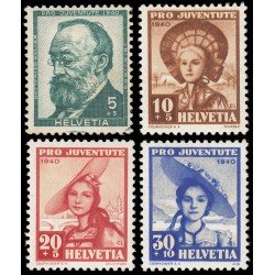 Suiza Switzerland 354/57 1940 Pro juventud Gottfried Keller MH Suiza Switzerland 354/57 1940 Pro juventud Gottfried Keller MH