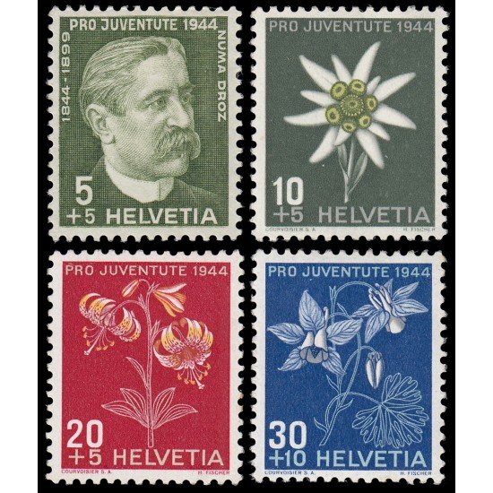 Suiza Switzerland 399/02 1944 Pro juventud Numa Droz MH Suiza Switzerland 399/02 1944 Pro juventud Numa Droz MH