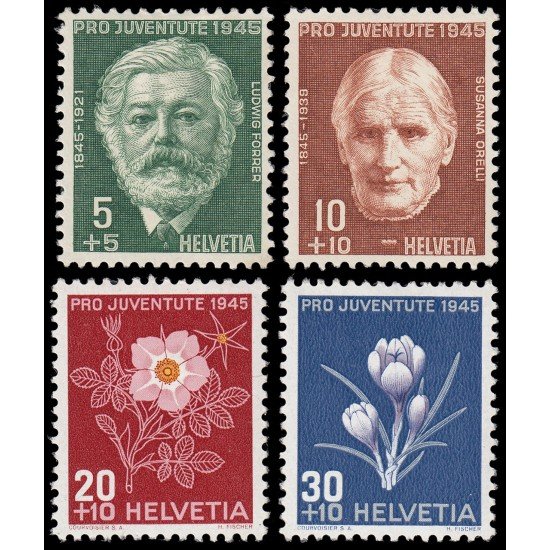 Suiza Switzerland 423/26 1945 Pro juventud Ludwin Forrer i Susanna Orelli Flores Flowers MH Suiza Switzerland 423/26 1945 Pro juventud Ludwin Forrer i Susanna Orelli Flores Flowers MH
