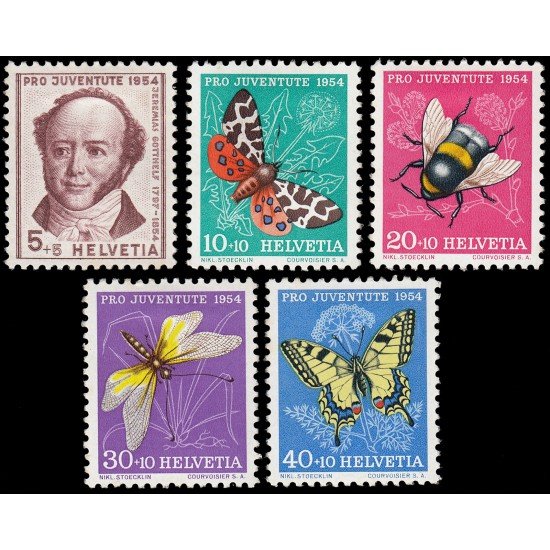 Suiza Switzerland 553/57 1954 Pro juventud Jeremias Gotthelf MH Suiza Switzerland 553/57 1954 Pro juventud Jeremias Gotthelf MH