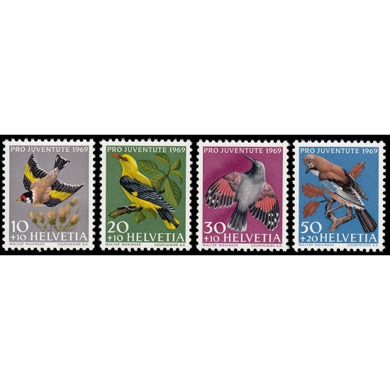 Suiza Switzerland 846/49 1969 Pro juventud Aves MNH Suiza Switzerland 846/49 1969 Pro juventud Aves MNH