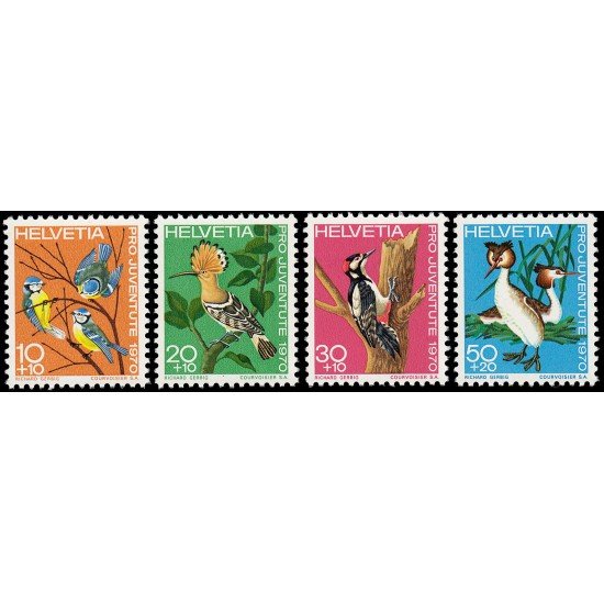 Suiza Switzerland 868/71 1970 Pro juventud Aves MNH Suiza Switzerland 868/71 1970 Pro juventud Aves MNH