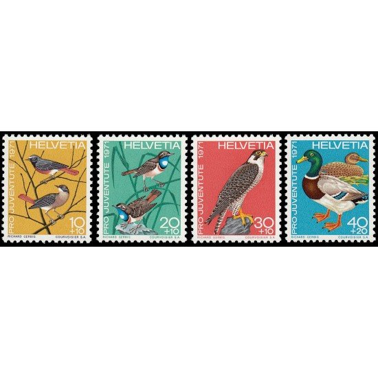 Suiza Switzerland 891/94 1971 Pro juventud Aves MNH Suiza Switzerland 891/94 1971 Pro juventud Aves MNH