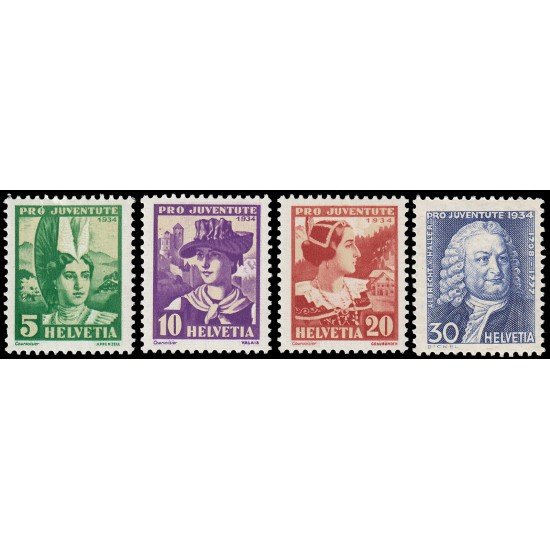 Suiza Switzerland 278/81 1934 Pro juventud Albrecht von Haller MNH Suiza Switzerland 278/81 1934 Pro juventud Albrecht von Haller MNH