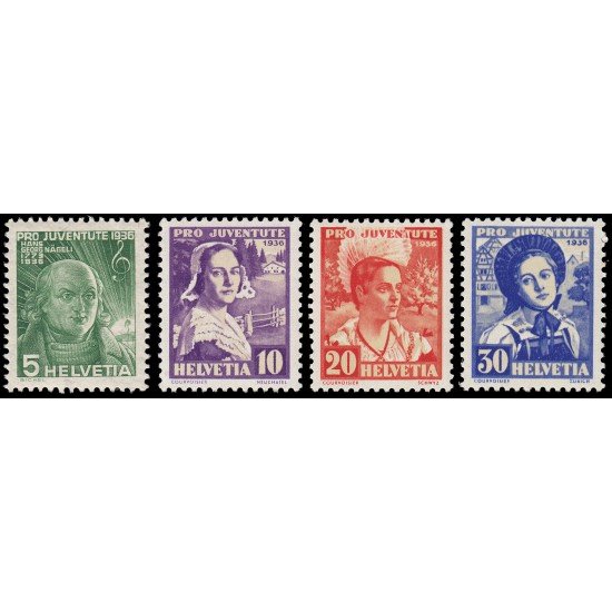 Suiza Switzerland 298/01 1936 Pro juventud H. G. Naegeli MNH Suiza Switzerland 298/01 1936 Pro juventud H. G. Naegeli MNH