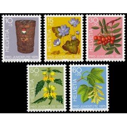 Suiza Switzerland 994/98 1975 Pro juventud Plantas ornamentales del bosque, día del sello MNH Suiza Switzerland 994/98 1975 Pro juventud Plantas ornamentales del bosque, día del sello MNH