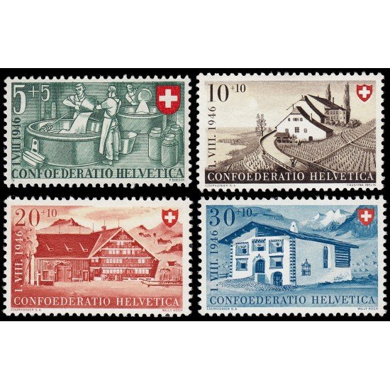 Suiza Switzerland 428/31 1946 Fiesta Nacional En beneficio de suizos residentes en el extranjero MNH Suiza Switzerland 428/31 1946 Fiesta Nacional En beneficio de suizos residentes en el extranjero MNH