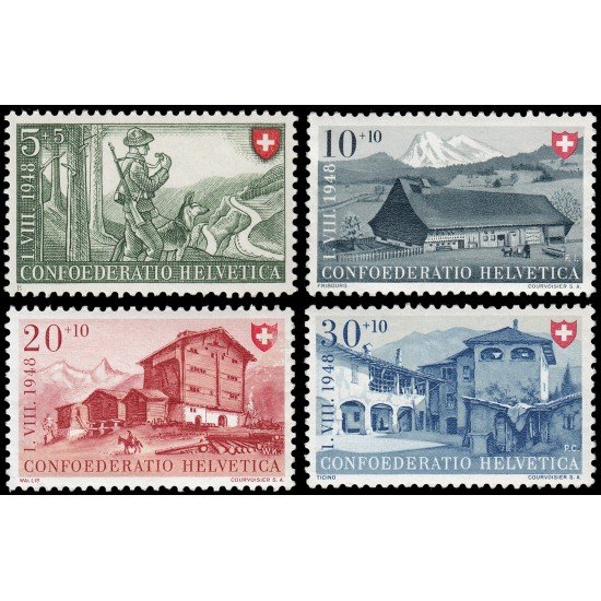 Suiza Switzerland 457/60 1948 Fiesta Nacional MNH Suiza Switzerland 457/60 1948 Fiesta Nacional MNH