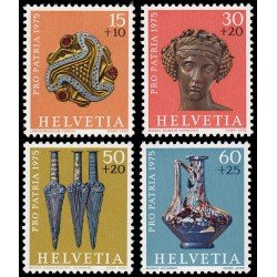 Suiza Switzerland 983/86 1975 Pro patria Tesoros arqueológicos MNH Suiza Switzerland 983/86 1975 Pro patria Tesoros arqueológicos MNH